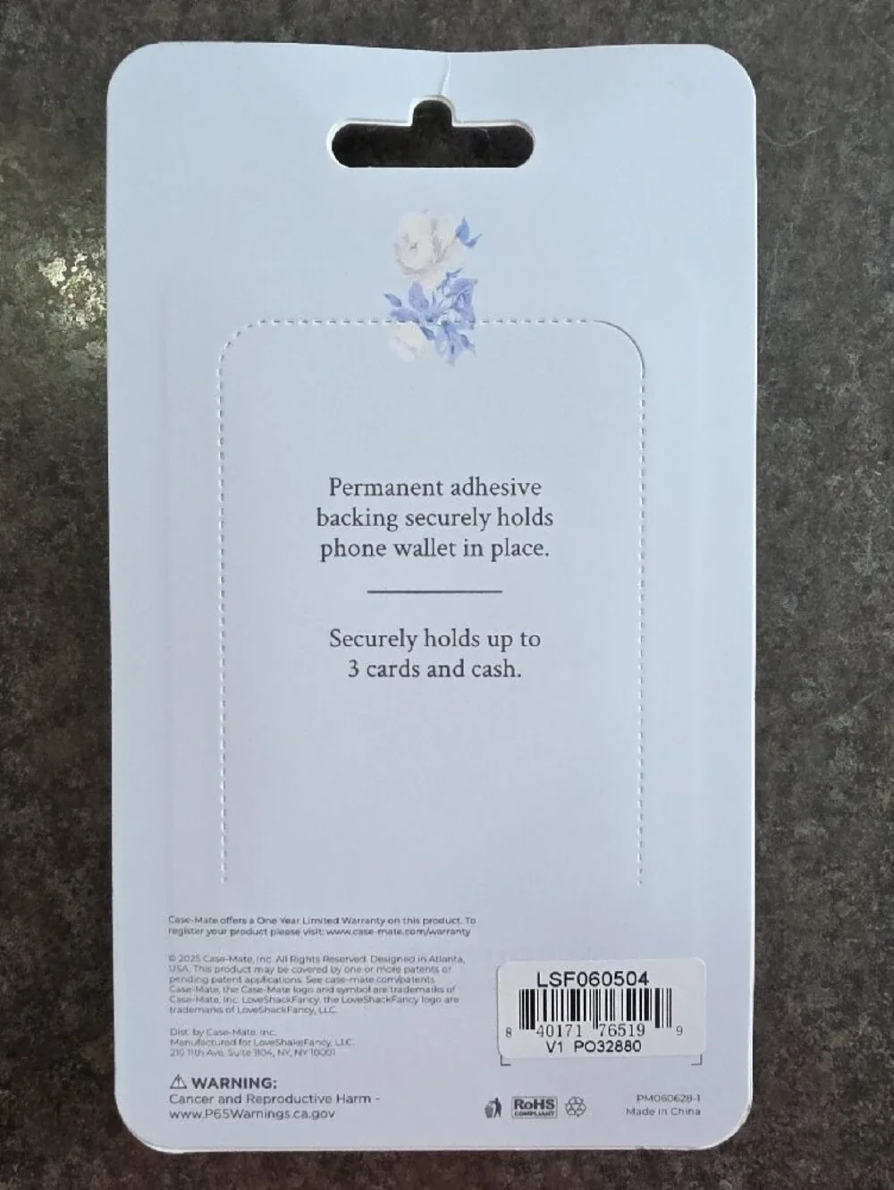 LoveShackFancy Silver Phone Wallet with Bow